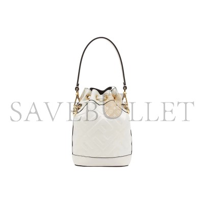 FENDI MON TRESOR WHITE LEATHER MINI BAG WITH FF MOTIF 8BS093ANWTF0QVL (18*14*12cm)